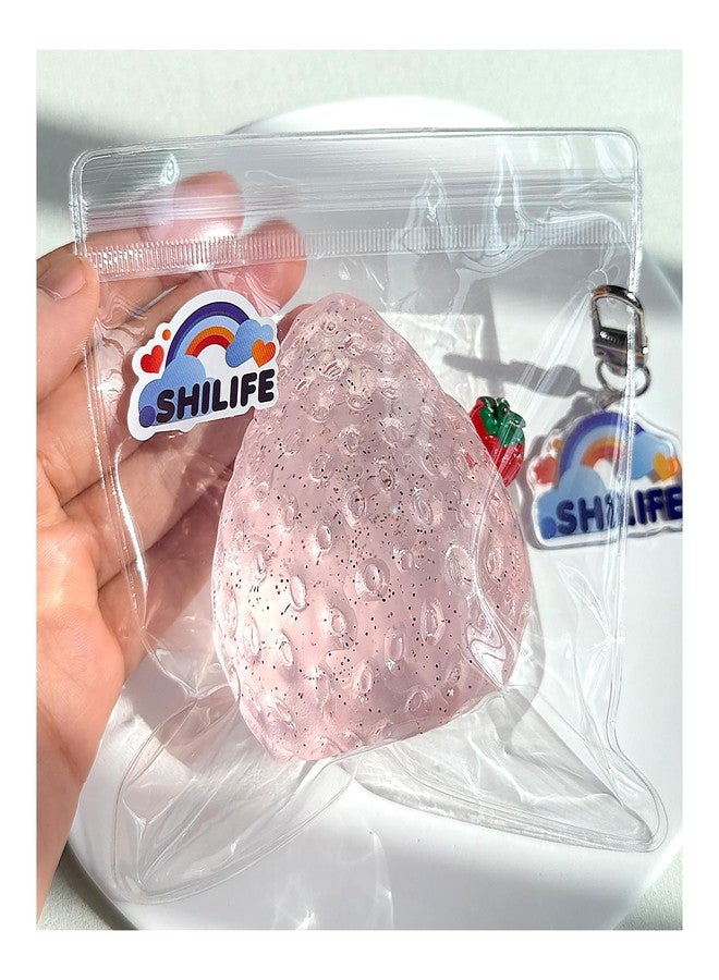 SHILIFE Taba Squishy, Strawberry, Kawaii Squishies PVC Toys,Stress Relieving Fur Ball OPP Packaging Gifts|Squishy Fidget Toys for Anxiety&Relaxation|Perfect Desk Accessory for Adults (Crystal 1pcs) - Image 5